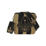 Colorful ice cream truck-shaped handbag with gold chain shoulder strap