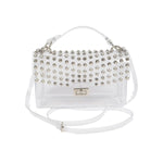 White handbag with silver studs