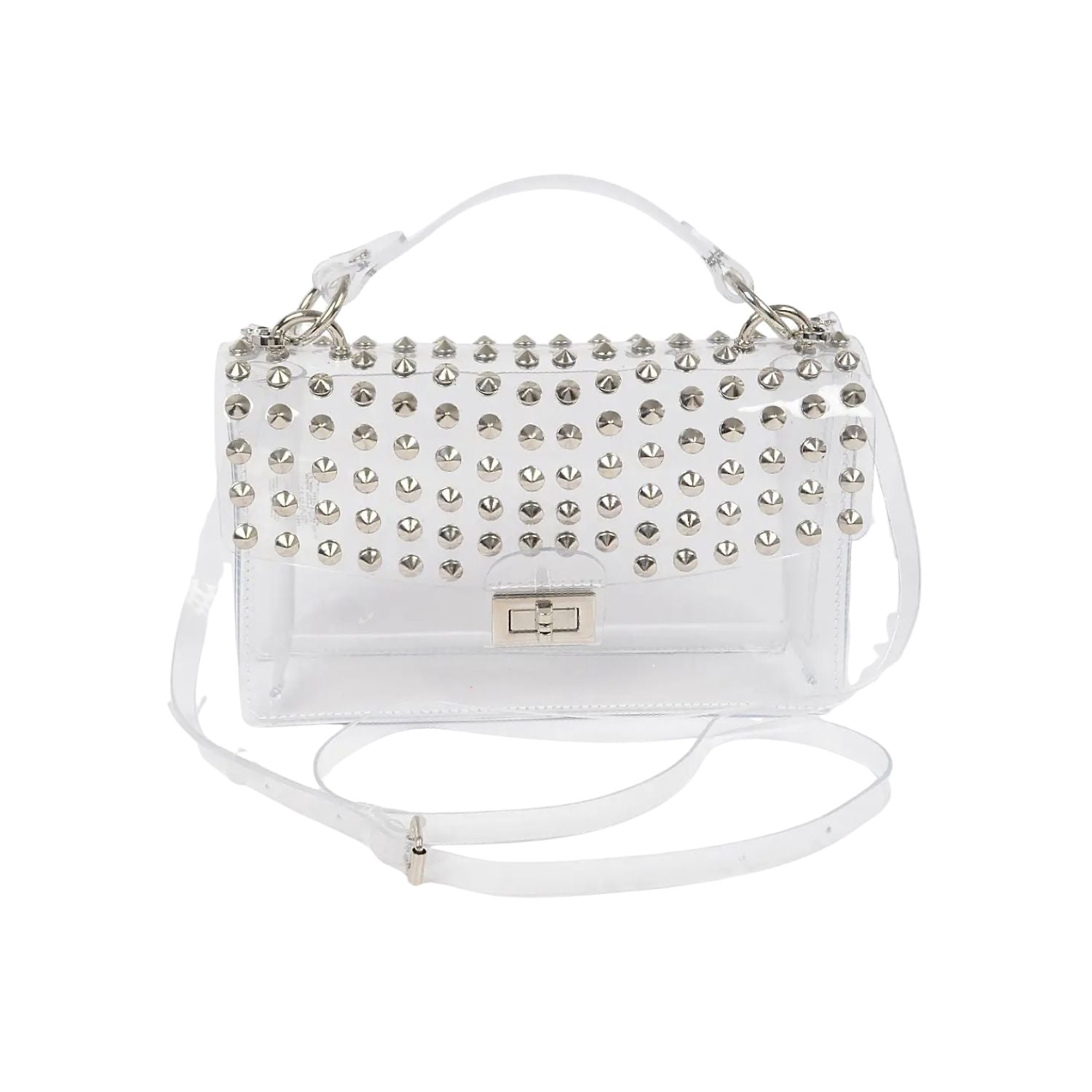 White handbag with silver studs