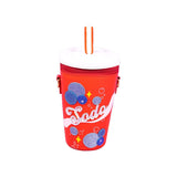 Red soda cup handbag with lid and straw