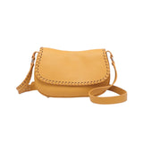 Yellow crossbody bag with woven detail 