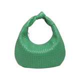 Green woven handbag 