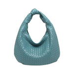 Blue woven handbag 