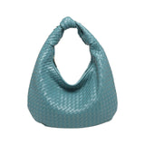 Blue woven handbag 