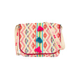 Colorful patterned crossbody bag with tassels 