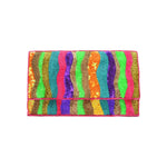 Colorful striped clutch bag 