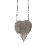 Silver textured handbag with chain strap