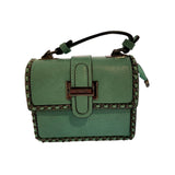 Green handbag with braided details 