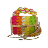 Woven tropical color handbag