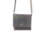 Silver textured handbag with chain strap