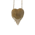 Gold textured handbag with chain strap