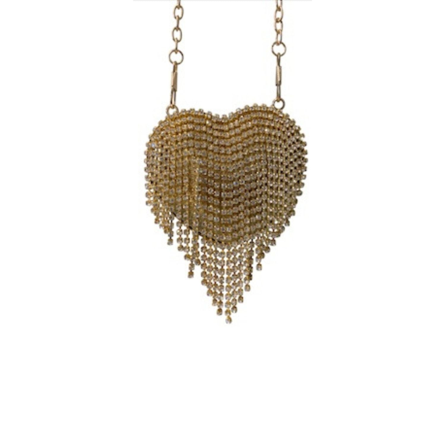 Gold textured handbag with chain strap