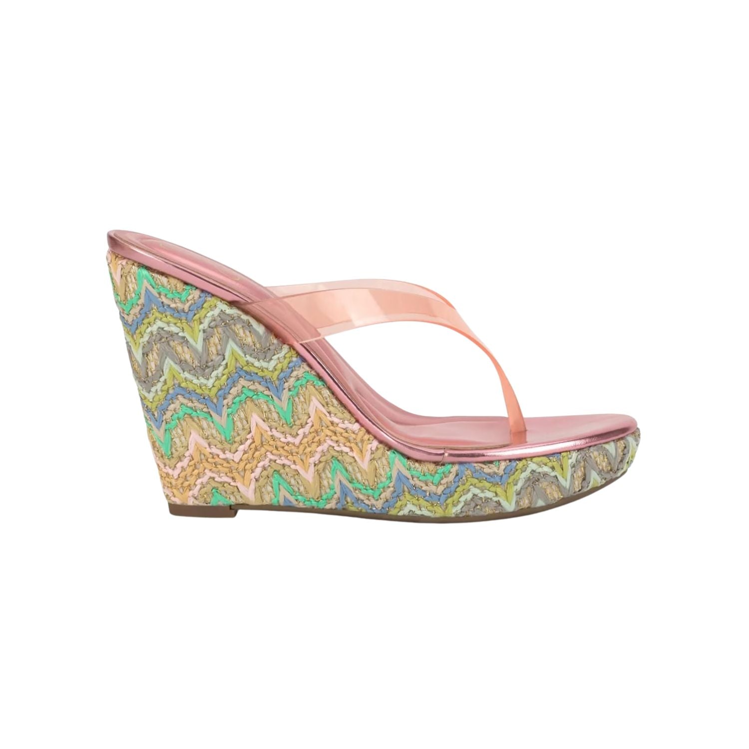 Raffi wedge sandal with colorful zigzag pattern 