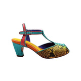 Colorful shoe with snake skin pattern 