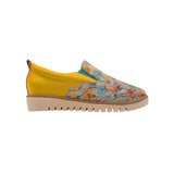Yellow slip-on shoe with floral pattern 