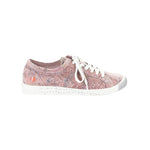 Pink & mauve floral patterned sneaker with white sole