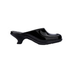 Black slip-on kitten heel