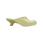 Chartreuse slip-on kitten heel