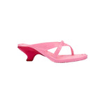 Pink & red kitten heel with thong strap