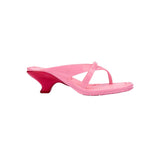 Pink & red kitten heel with thong strap