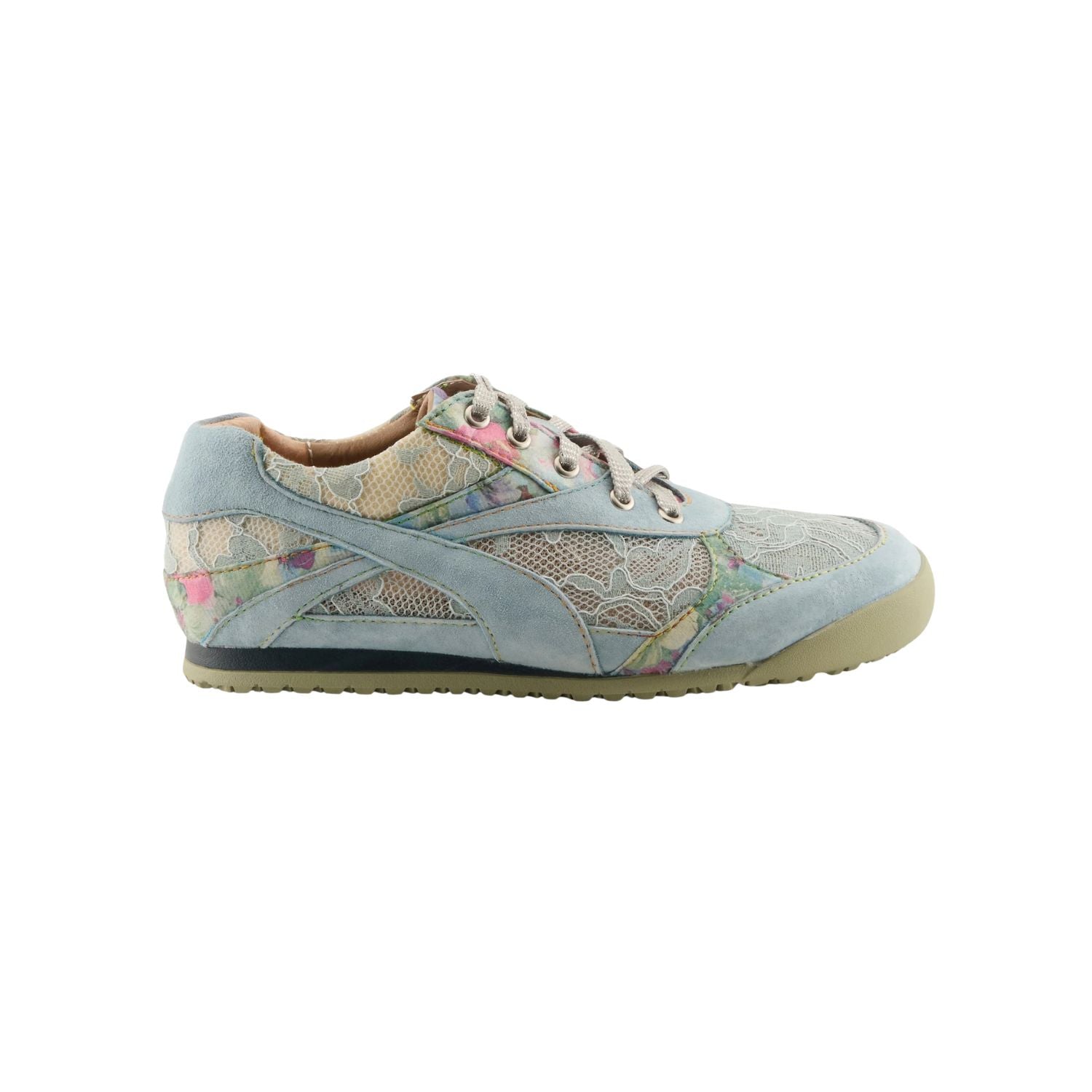 Light blue sneaker with floral pattern