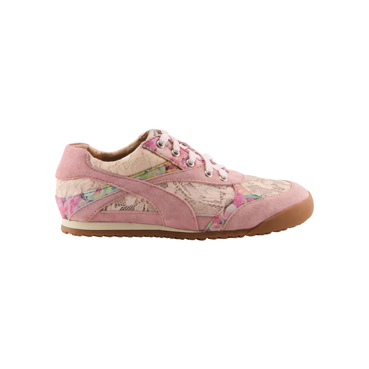 Pink sneaker with floral pattern