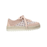 Pink woven sneaker with textured sole