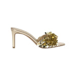 Gold high-heeled shoe with gold sequin embellishments
