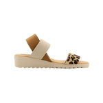 Beige sandal with leopard print strap