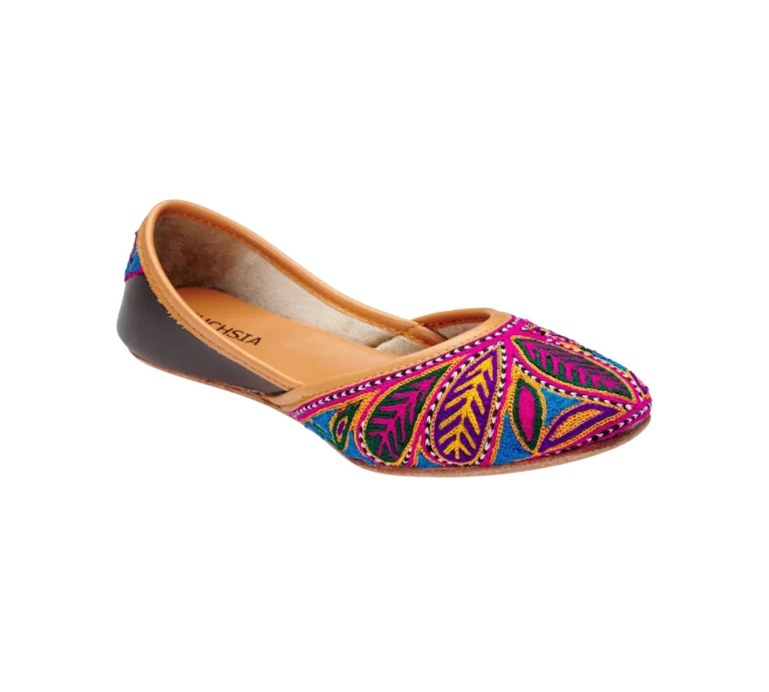 rainbow pink hue multi color slip on boho flat