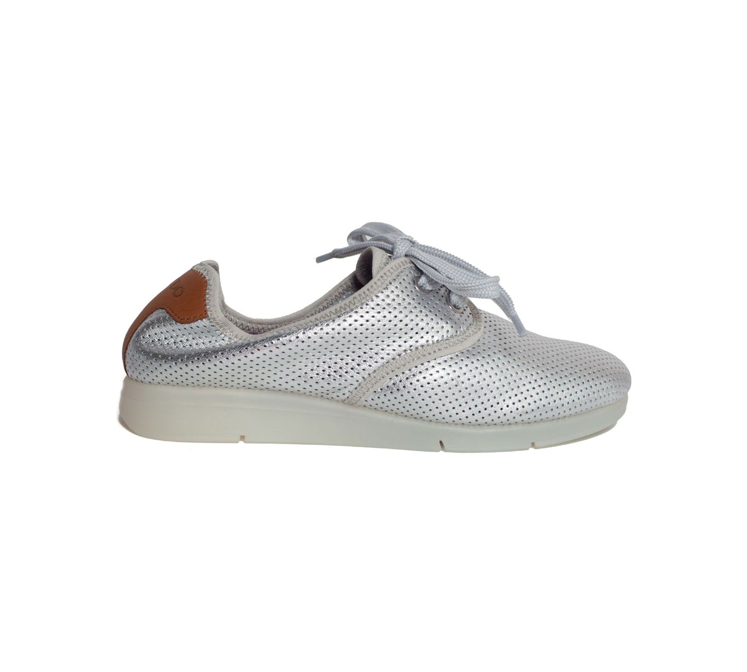 Silver oxford styled platform sneaker