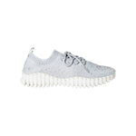 Gray bejeweled sneaker with white sole 