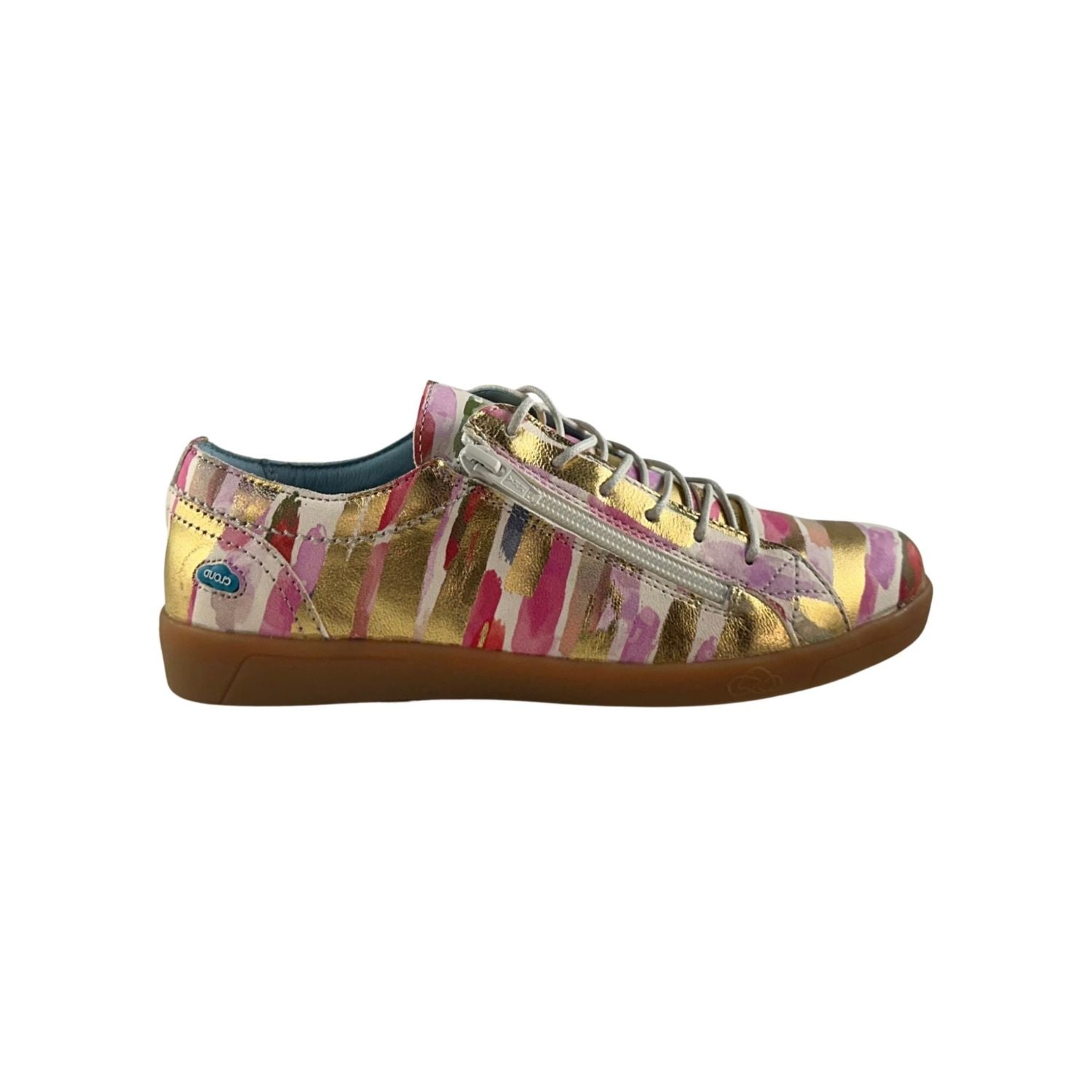 Multicolored sneaker with a zipper 
