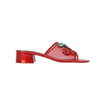 Red heel with decorative cherry elements 