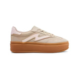 platform sneakers in sandy beige color 