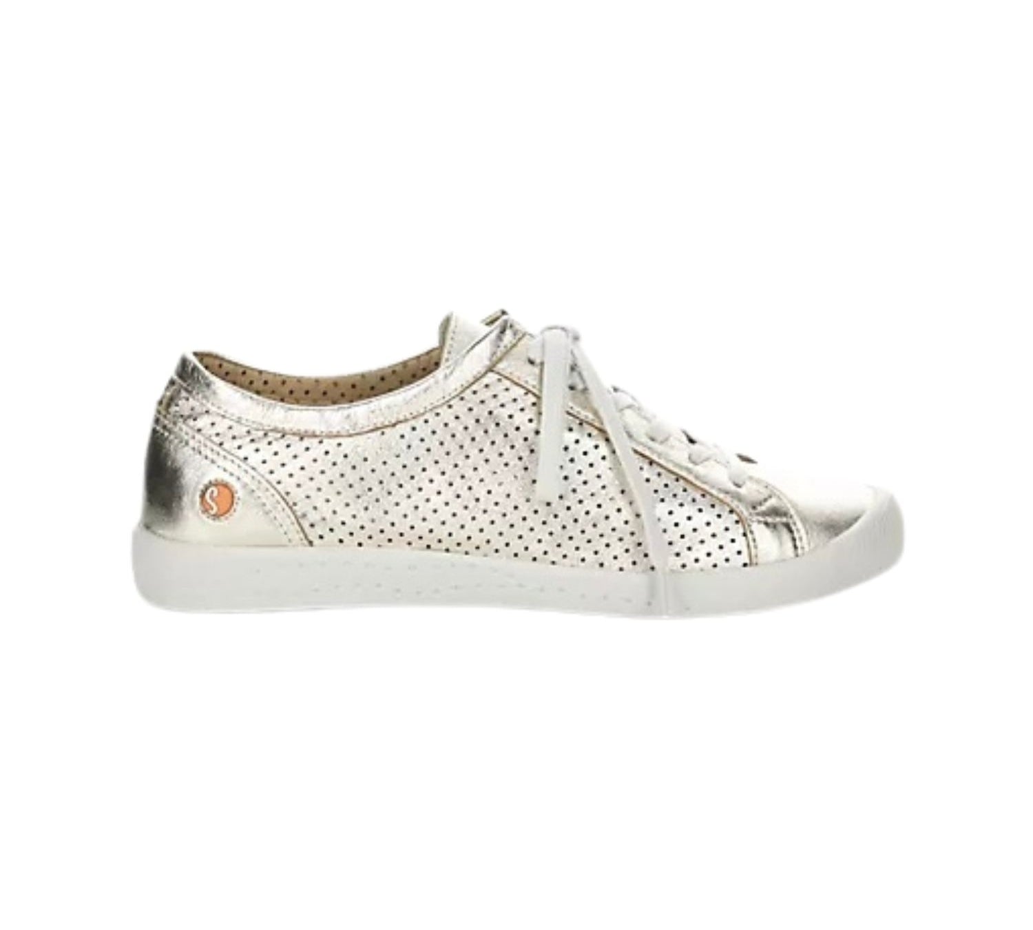 metallic hue perforated sneaker low top with white laces