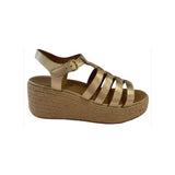 Gold sandal with platform sole 