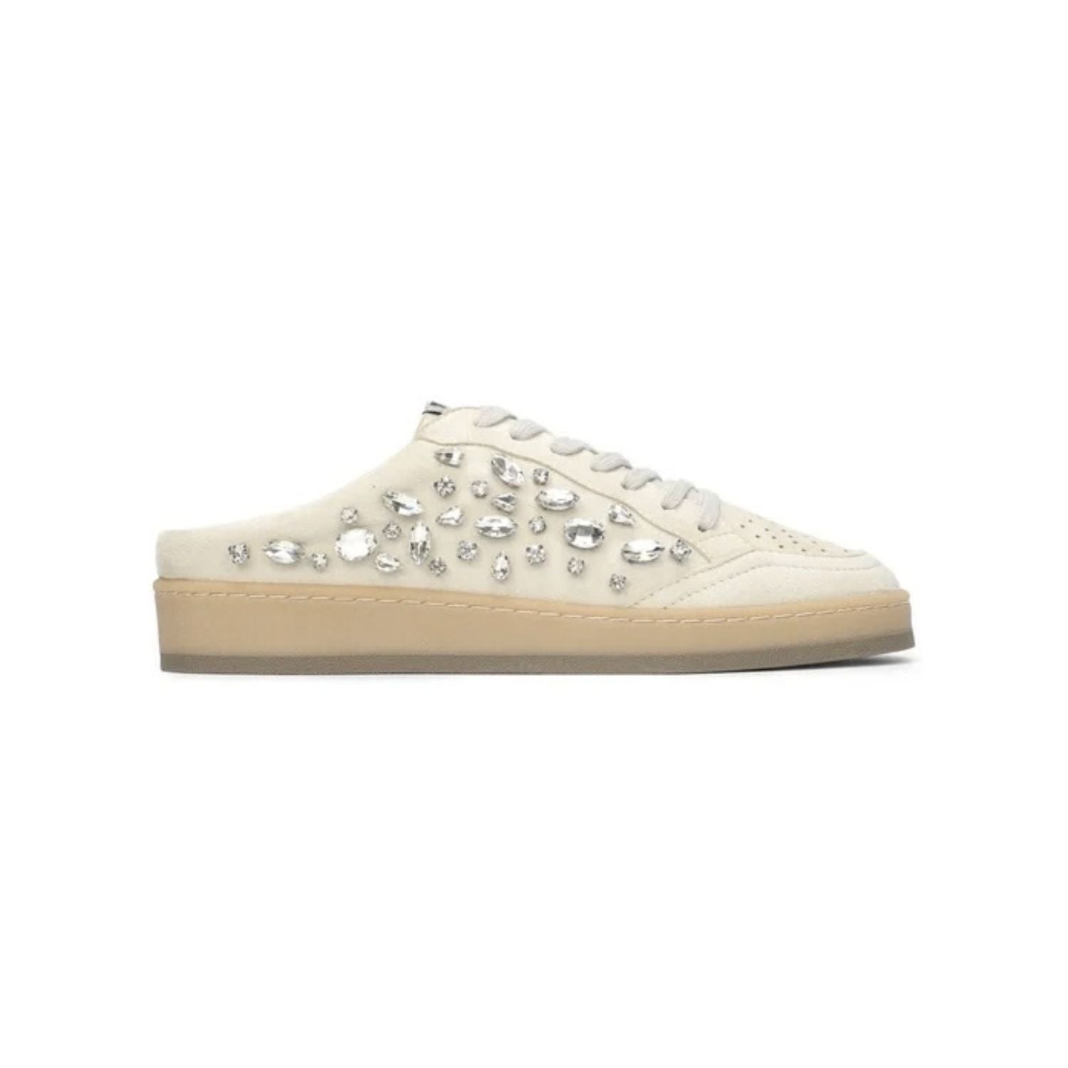 Beige sneaker with jewel embellishments 