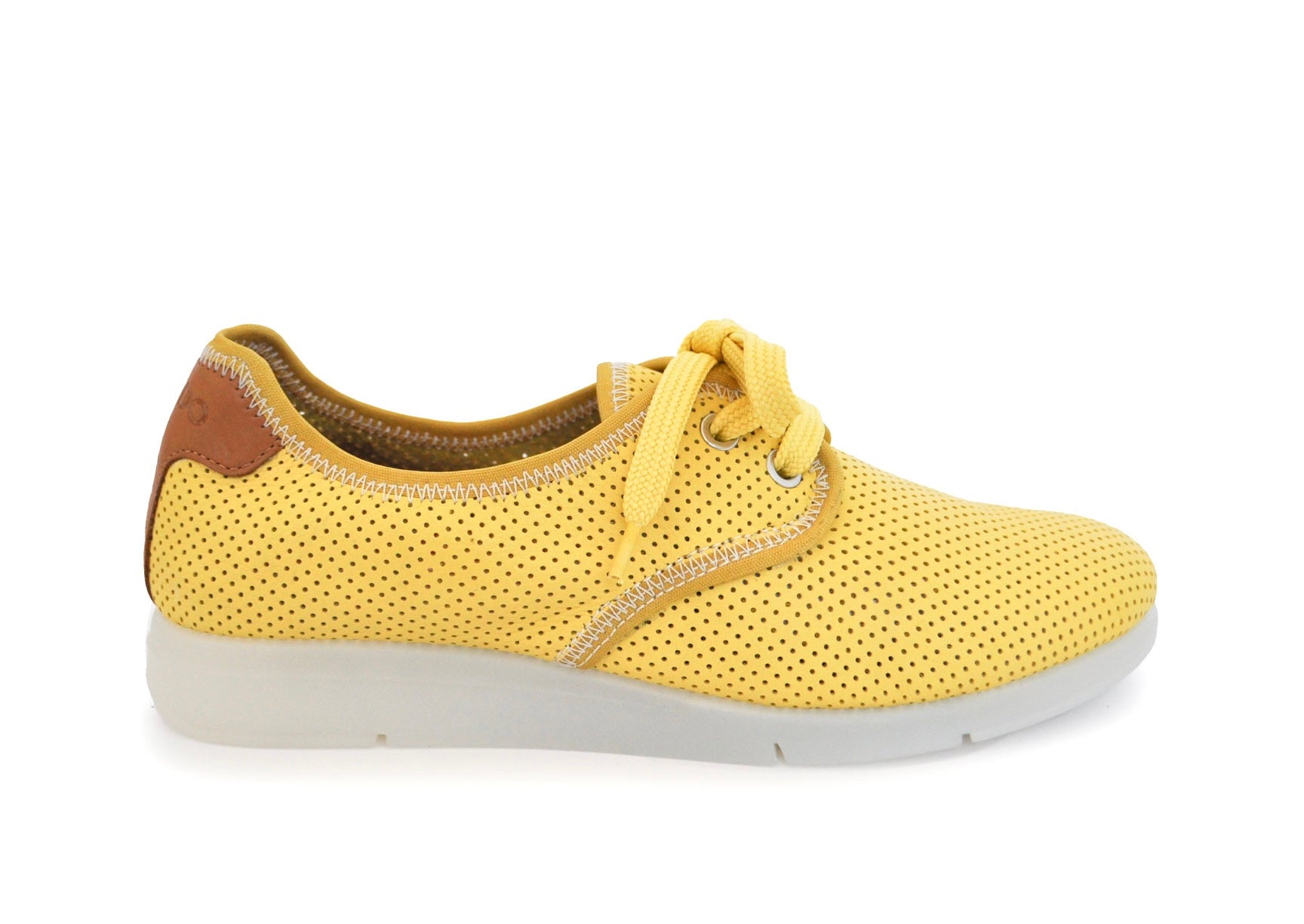 Yellow oxford styled platform leather sneaker