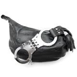 NamiSutra Black Cuffed Leather Logo Bag