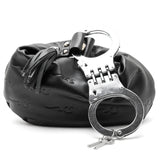 NamiSutra Black Cuffed Leather Logo Bag