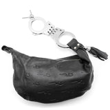 NamiSutra Black Cuffed Leather Logo Bag