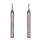 Gina Riley Skinny Rectangle Crystal Earrings 3017