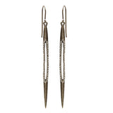 Gina Riley Long Bullet with Crystal Cut-Out Earrings 3106