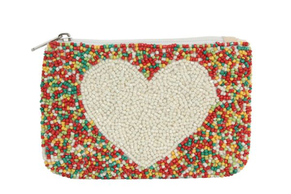 Nima Heart Beaded Coin Purse