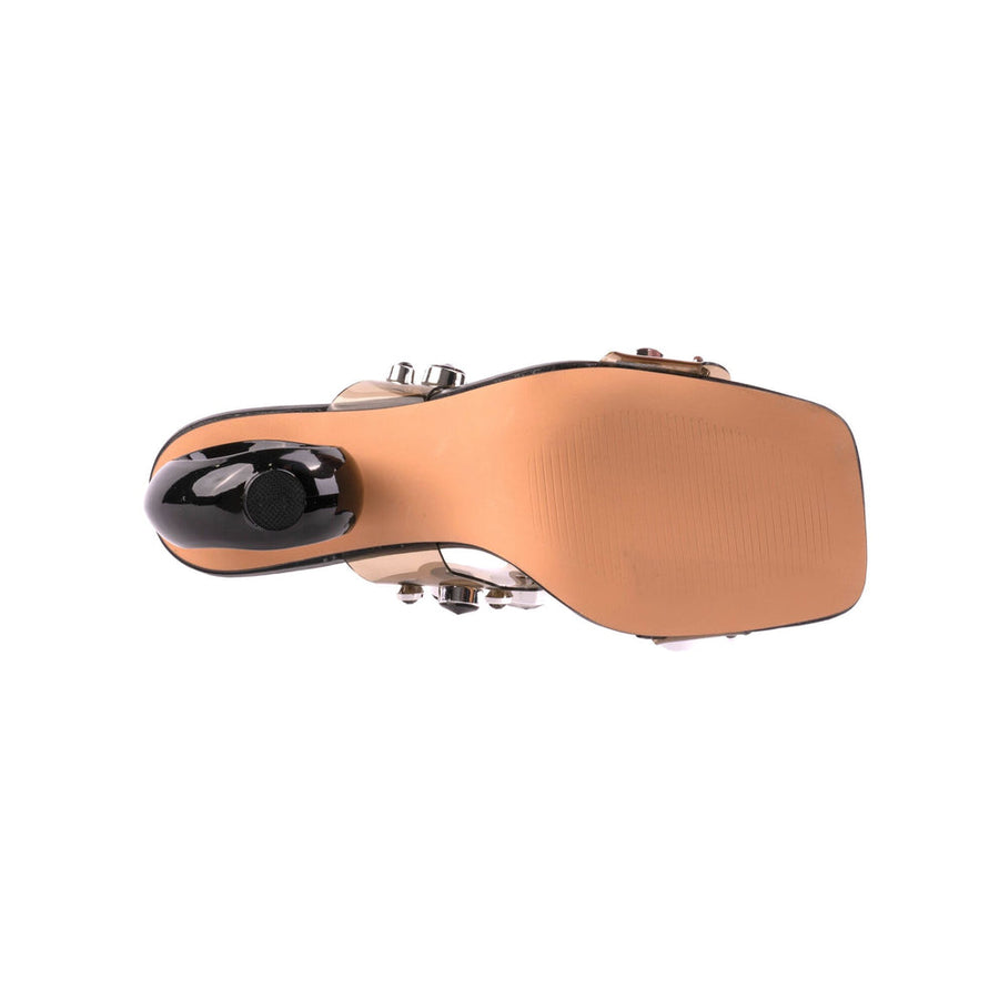 JOYFUL Circular Heel Two Band Jewels Slide L090