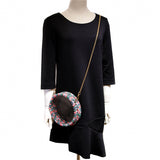 INS Pearl Handle Round Clear Woven Frame Bag